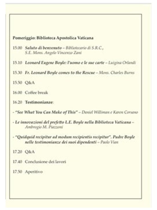 Nov. 13, 2023 Afternoon program at Sala SIstina